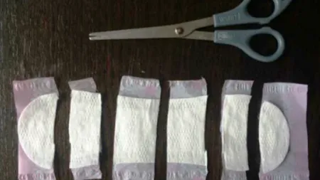 A taiat un absorbant dupa care... Orice femeie ar trebui sa stie trucul asta! Uite de ce! VIDEO
