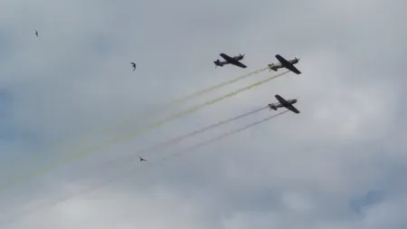 Spectacol aviatic pe cerul Capitalei, de Ziua Forţelor Aeriene VIDEO