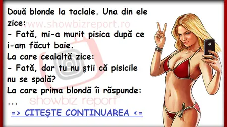 Bancul zilei: Blonda îşi omoară pisica