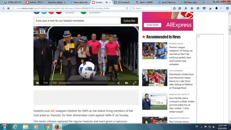 VIDEO emoţionant. O echipă de fotbal a înlocuit mascotele copii cu cei mai bătrâni fani