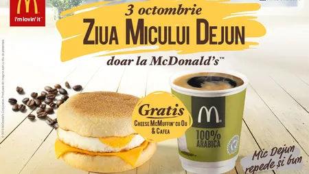 (P) McDonald's e Gata de Bună Dimineaţa şi face cinste de Ziua Micului Dejun