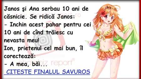 Bancul zilei: Ungurul şi soţia sa sărbătoresc 10 ani de căsnicie