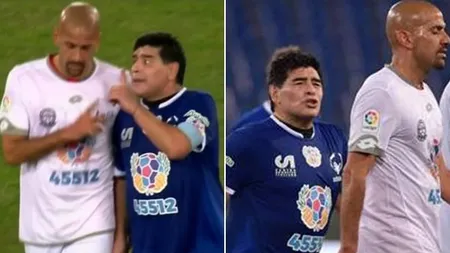 Cel mai jalnic meci de binefacere. Maradona şi Veron, ceartă aprigă în pauza unei partide caritabile VIDEO