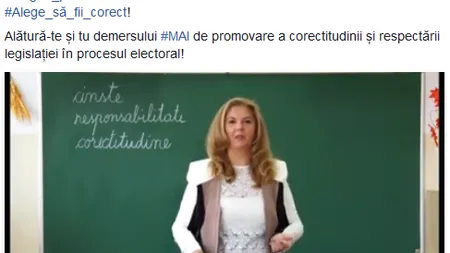 CNA a aprobat un spot de informare al MAI privind legislaţia electorală VIDEO