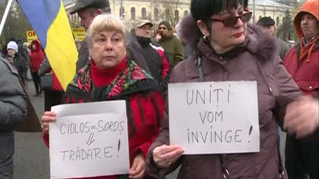 Pensionarii au protestat din nou, în faţa Guvernului