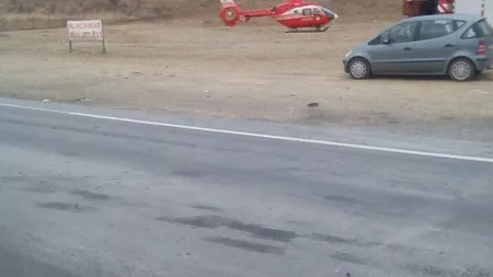 Accident pe DN 1, între Ploieşti şi Braşov: un mort şi trei răniţi. Una dintre victime, preluată de un elicopter SMURD