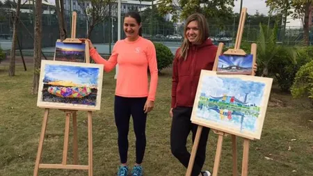 Simona Halep şi Monica Niculescu şi-au exersat talentul la pictură FOTO