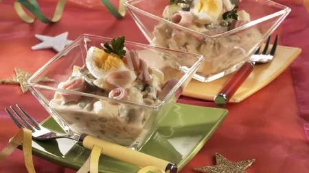 Reţeta zilei: Salată cu şuncă şi ciuperci