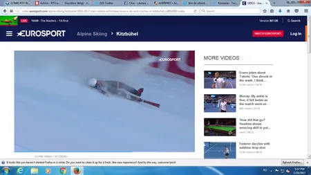 Senzaţii tari la Kizbuhel. Ionuţ Achiriloaie şi-a pierdut un schi pe pârtie şi a ajuns în gard VIDEO