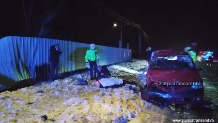 Accident cumplit, tânără strivită sub maşină