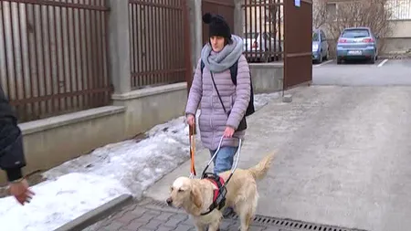 Nevăzătoare alungată din magazin din cauza câinelui însoţitor VIDEO