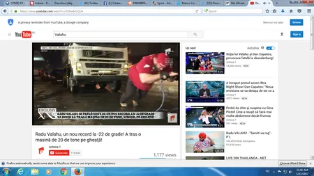 În cea mai geroasă zi a iernii, Radu Valahu a tras un camion de 25 de tone. Afară erau minus 20 de grade VIDEO