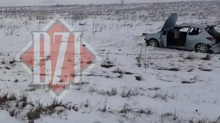 Accident grav în Iaşi. O maşină a zburat în câmp după un impact violent cu un alt autoturism