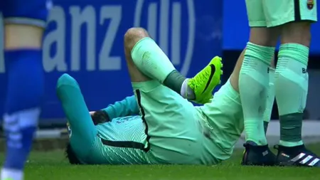 Accidentare oribilă la Barcelona în meciul cu Deportivo Alaves. Aleix Vidal a părăsit terenul pe o targă, la finalul meciului
