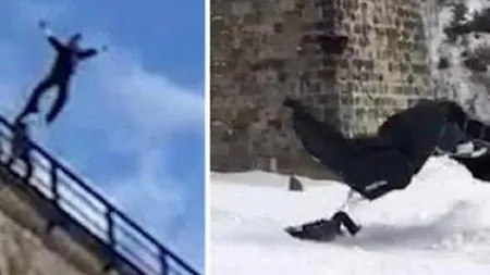 Accident teribil la base jumping. A sărit de la 40 de metri dar nu i s-a deschis paraşuta VIDEO