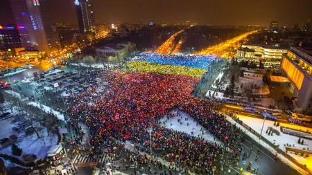 Materialele folosite pentru realizarea tricolorului din Piaţa Victoriei, donate unor şcoli şi ONG-uri