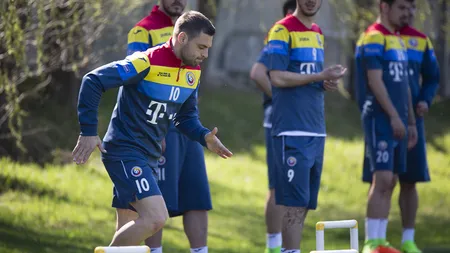 ROMANIA-DANEMARCA. Antrenament fără Bogdan Stancu. Moţi şi-a testat reflexele de portar VIDEO