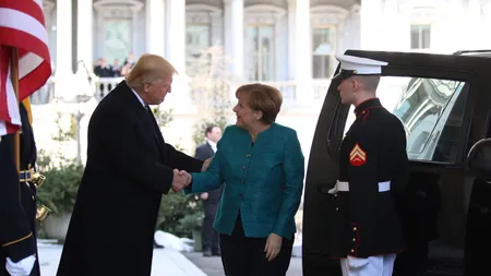 SUA. Angela Merkel la Casa Albă. Cancelarul german, la prima întâlnire faţă-n faţă cu Donald Trump