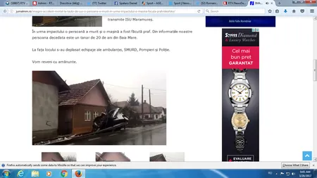 Accident teribil în Maramureş. Un şofer a murit după ce a intrat cu maşina într-un parapet