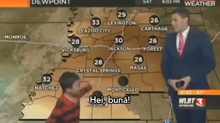Emisiune meteo, întreruptă de un copil care a dat buzna în platoul de filmare VIDEO