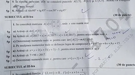 SUBIECTE MATEMATICĂ SIMULARE BAC 2017. Vezi ce exerciţii au avut de rezolvat elevii de clasa a XII-a