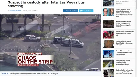 Schimb de focuri în Las Vegas: O persoană a fost ucisă. Suspectul este arestat
