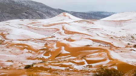 Se întâmplă după 40 de ani: A nins în Sahara GALERIE FOTO