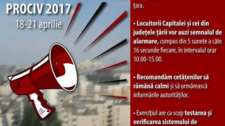 Sirenele care anunţă situaţiile de urgenţă vor fi testate săptămâna viitoare. Timp de 4 zile vor suna alternativ