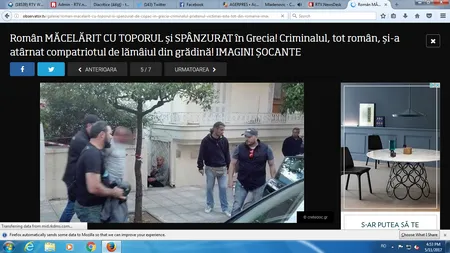 Crimă şocantă între români, în Grecia. Un bărbat a fost ucis cu toporul, iar trupul i-a fost spânzurat de un copac