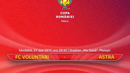 FINALA CUPA ROMANIEI ASTRA VOLUNTARI (sâmbătă, ora 20:45) LIVE VIDEO STREAM ONLINE