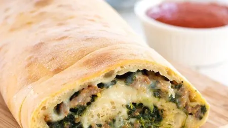 Pâine cu spanac şi mozzarella