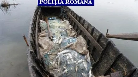 Poliţiştii au confiscat peste 600 de kilograme de peşte şi mai multe materiale de pescuit în valoare totală de peste 25.000 de lei