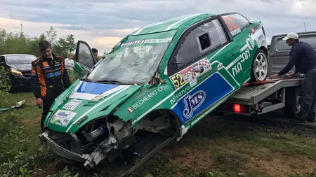 Accidente la Campionatul Naţional de Viteză în Coastă, la Rânca. Doi piloţi au fost răniţi