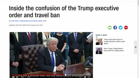 Donald Trump a emis o ordonanţă executivă privind interdicţia de călătorie, pentru siguranţa ţării