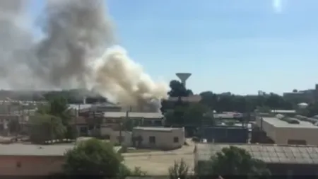 Un tramvai a EXPLODAT în Arad VIDEO