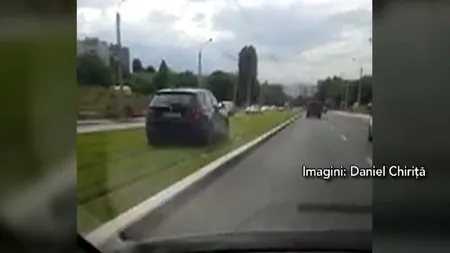 BMW-ul X5 filmat mergând pe linia de tramvai aparţine Brigăzii Antitero. SRI: Era un exerciţiu