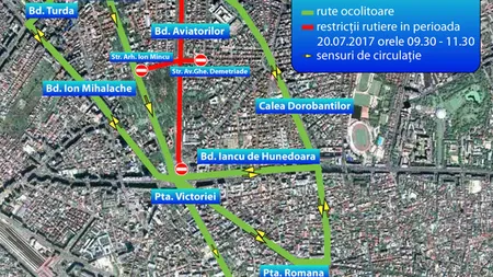 Restricţii de circulaţie în capitală, joi, de Ziua Aviaţiei Române. Ce trasee trebuie EVITATE şi care sunt rutele ocolitoare