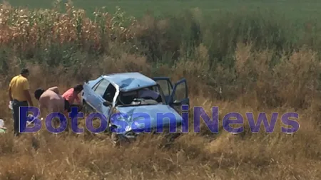 Accident grav în Botoşani. Trei angajaţii ai primăriei Leorda au ajuns la spital după ce s-au răsturnat cu maşina