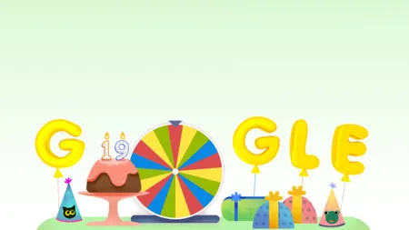 Roata aniversară Google! Cel mai celebru motor de căutare te invită, la împlinirea a 19 ani, să îţi încerci norocul!