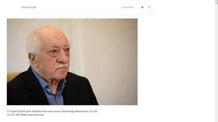 Turcia neagă că ar fi oferit bani pentru a-i fi predat Fetullah Gulen