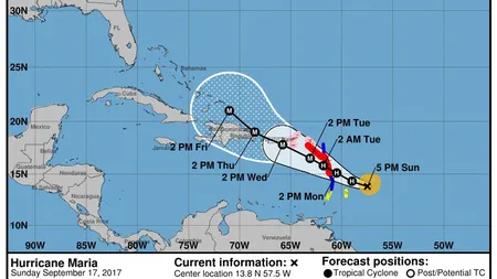 Uraganul Maria se îndreaptă spre Caraibe. În Guadelupa a fost deja emis codul roşu