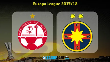 HAPOEL BE'ER SHEVA - STEAUA (FCSB) 1-2 LIVE VIDEO ONLINE PRO TV. LIVE STREAMING DOLCE TELEKOM  în Europa League