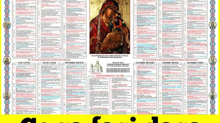 CALENDAR ORTODOX 2017: O nouă mare sărbătoare după Sf. Dumitru. Atenţie mare, CRUCE NEAGRĂ, ce este bine să faci sâmbătă