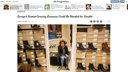 New York Times: Economia României ar putea avea probleme în viitorul apropiat