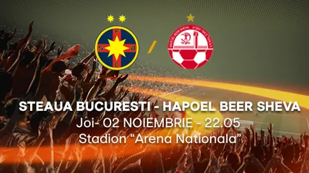 FCSB - Hapoel Beer Sheva 1-1. FCSB s-a calificat în 16-imile de finală ale Europa League