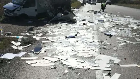 Accident în Vrancea, pe E85. Un TIR a lovit o autoutilitară, un bărbat este în stare gravă