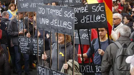 Aproximativ 750.000 de persoane au manifestat la Barcelona pentru eliberarea liderilor separatişti