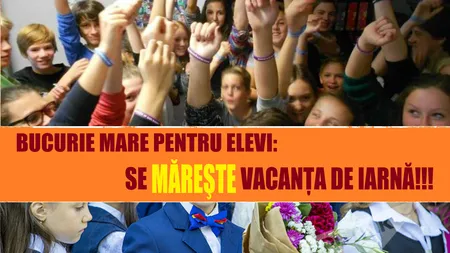 VACANŢĂ DE IARNĂ ELEVI: Când se întorc elevii la şcoală după Sărbători. CALENDAR AN ŞCOLAR 2017-2018