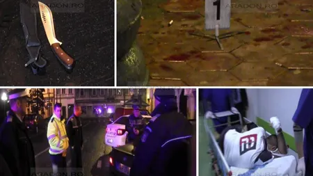 Poliţist tăiat cu maceta în faţa unui club din Arad