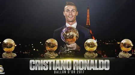 BALONUL DE AUR 2017. Cristiano Ronaldo a câştigat pentru a cincea oară trofeul şi l-a egalat pe Messi